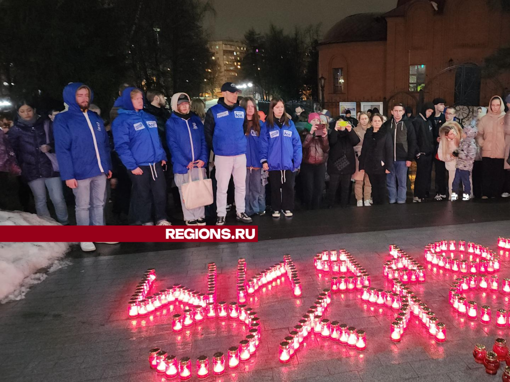 Более 400 свечей зажгли в Дзержинском в память о жертвах теракта в «Крокусе»