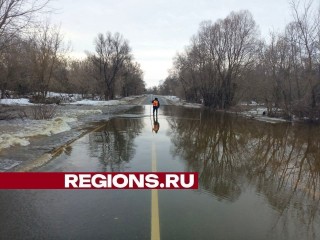 Ока в округе Луховицы вышла из берегов и перелила участок дороги к Слемским Боркам