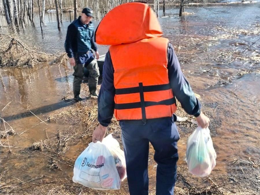 Спасатели передали продукты жителям подтопленного СНТ «Эмитрон»