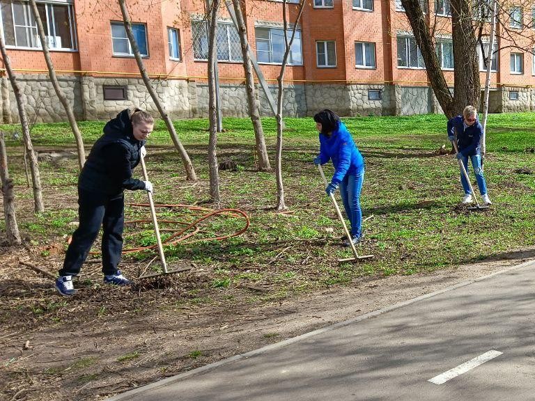 На уборку дворов и парков в Дмитрове вышли более 500 человек