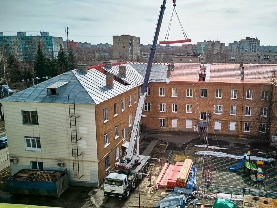 Ремонт дома № 5 по проспекту Ленина в Егорьевске на полпути к завершению