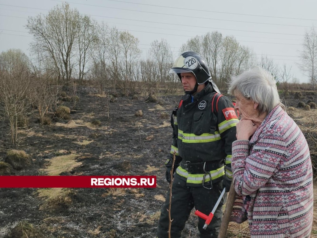 Жители каширских деревень выходят с лопатами, чтобы помогать тушить горящую  траву | REGIONS.RU / Кашира