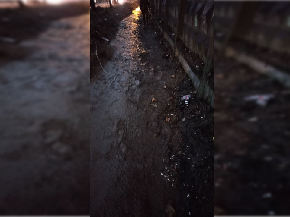 В грязи по колено: пенсионерка упала в лужу из-за ужасного состояния тротуара