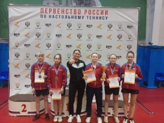 Подмосковная сборная выиграла медаль первенства России по настольному теннису