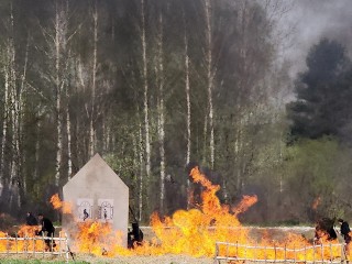 Огонь охватил окрестности деревни Боровково в Богородском округе