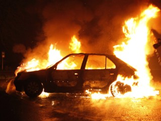 Без пострадавших: в Хорлово сгорел автомобиль