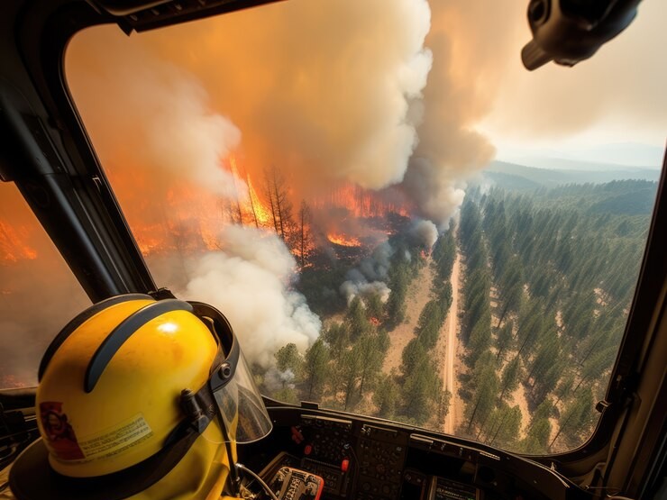 Воздушный патруль контролирует пожарную обстановку в лесах Черноголовки