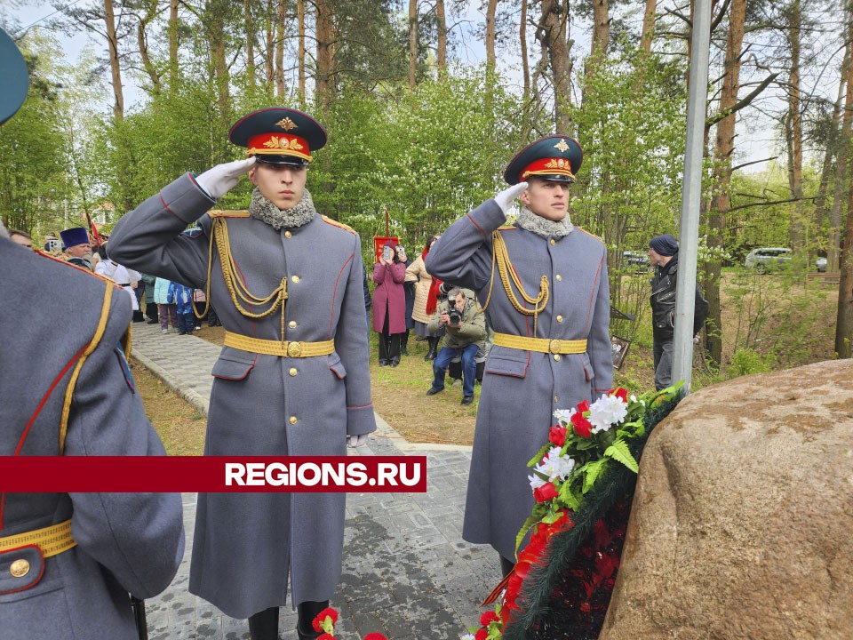 Памятный камень, посвященный рубежу обороны 1941 года, установили в деревне Лужки под Истрой