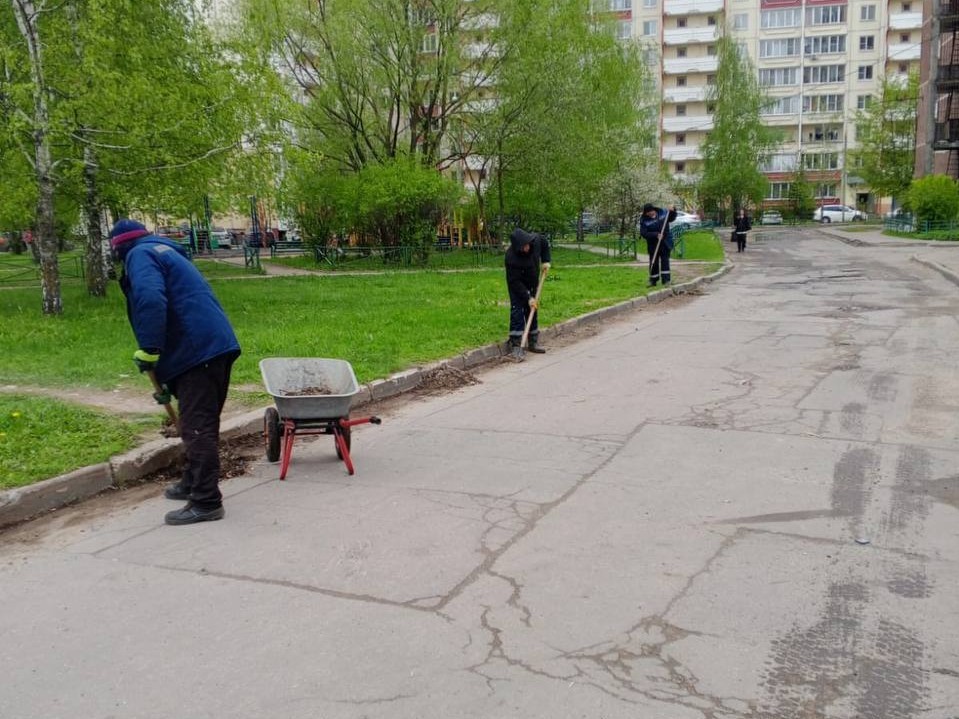 На детских площадках в Лобне поменяли песок в песочницах