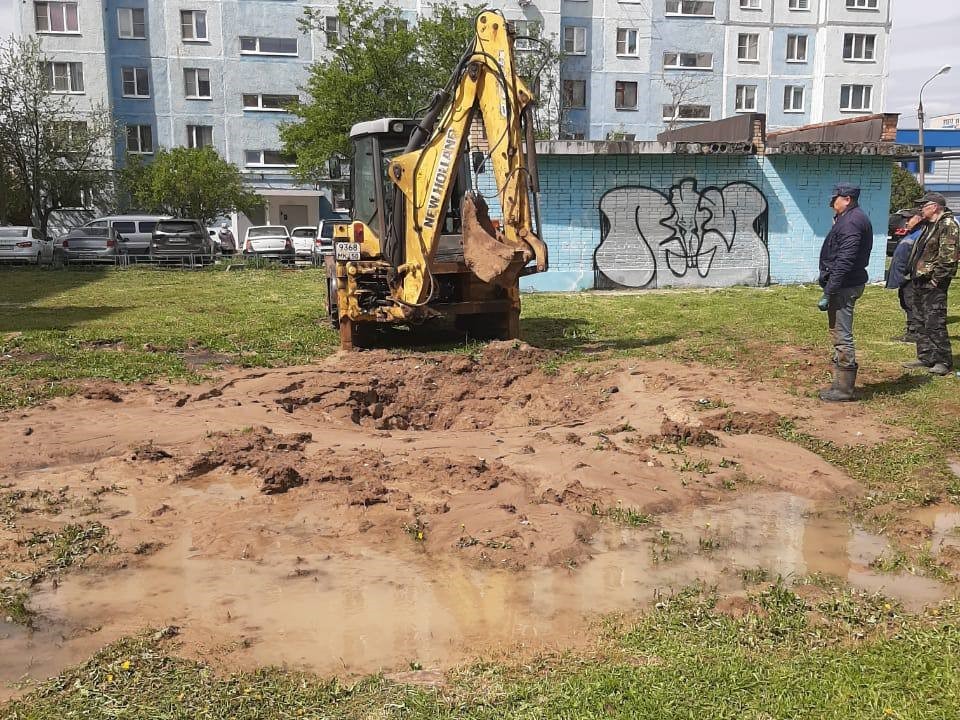 В Чехове ликвидируют подтопление у детского сада 51 на улице Полиграфистов