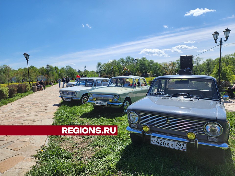 В Принарском парке Серпухова в первый день мая прошла выставка ретроавтомобилей