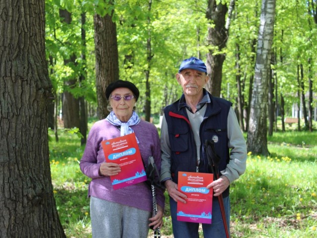 Самым пожилым участником марафона скандинавской ходьбы стала 90-летняя жительница Химок