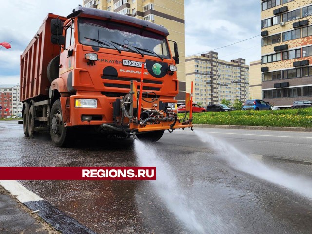 В Лосино-Петровском коммунальные службы ежедневно проводят влажную уборку дорог