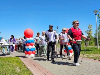 Активные долголеты в Луховицах массово поддержали марафон скандинавской ходьбы