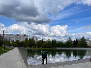 Коммунальщики очистили городское озеро
