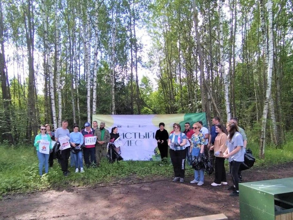 В лесничестве на территории Лобни убрали мусор в рамках акции «Чистый лес»