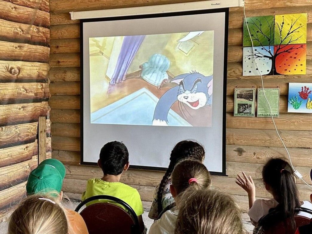 В парке «Городок» юные ружане смотрели мультфильмы под открытым небом и учились делать птичек из бумаги
