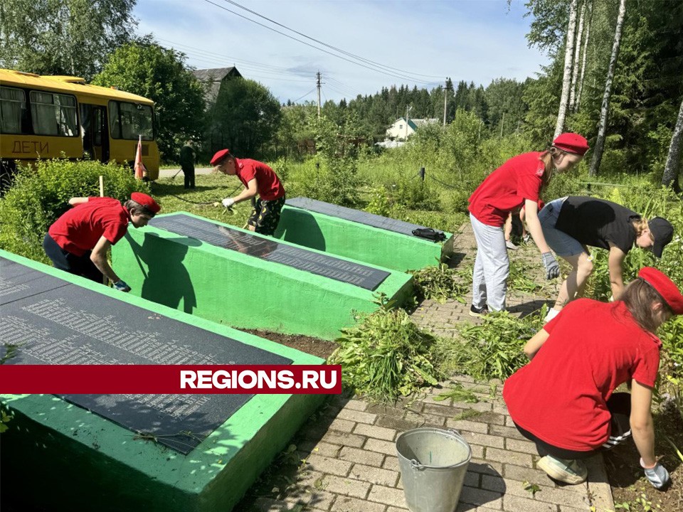 Школьники облагородили братскую могилу воинов Красной армии в Шаховской