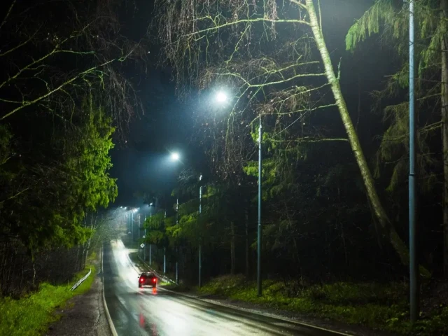 На участке от Зеленого шоссе до деревни Коробово установят новое освещение