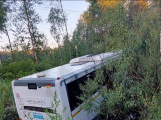 Автобус Рошаль – Раменское улетел в кювет: есть пострадавшие