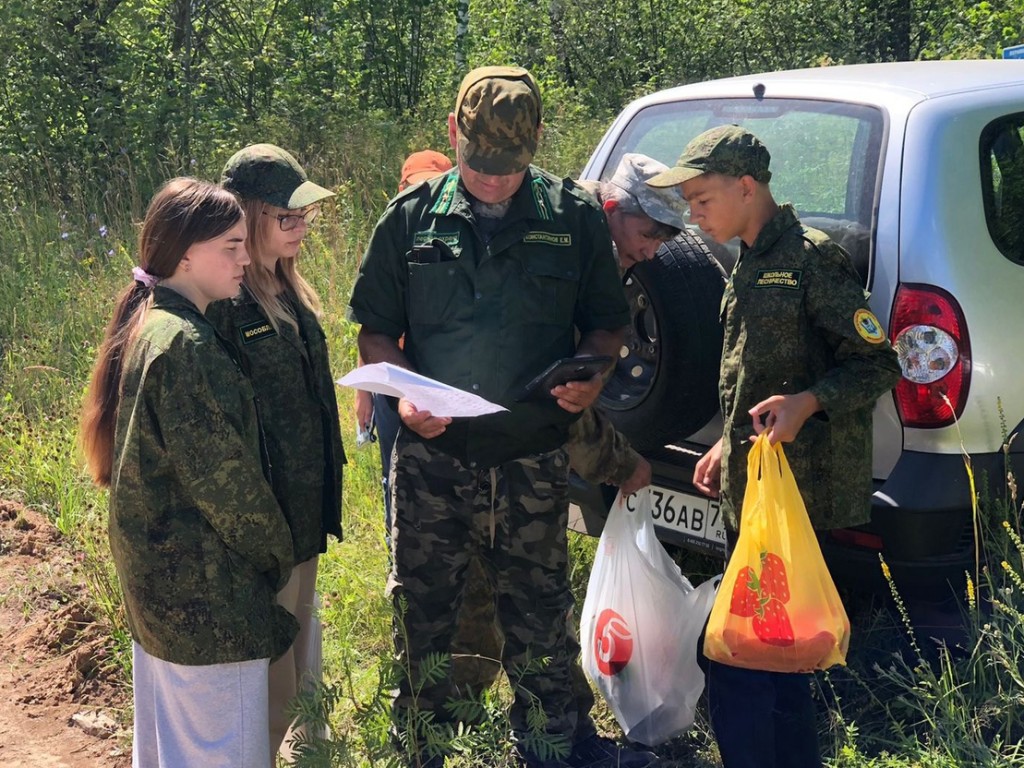 Школьники из Журавны вместе с лесничими изучают непарного шелкопряда