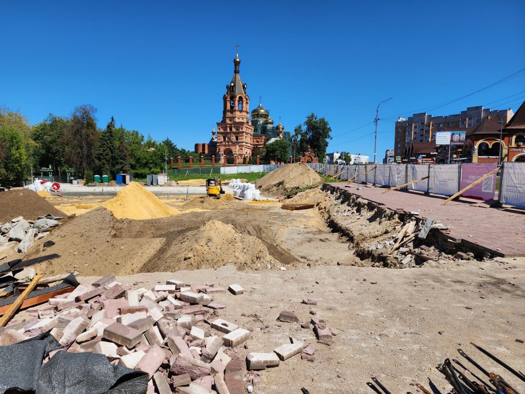 На площади Победы в Раменском приступили к новому этапу реконструкции |  Раменское