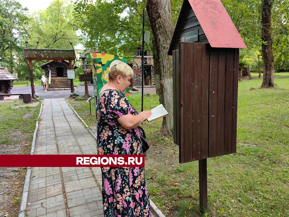 Шкаф для буккроссинга пользуется популярностью у посетителей центрального парка в Щелкове