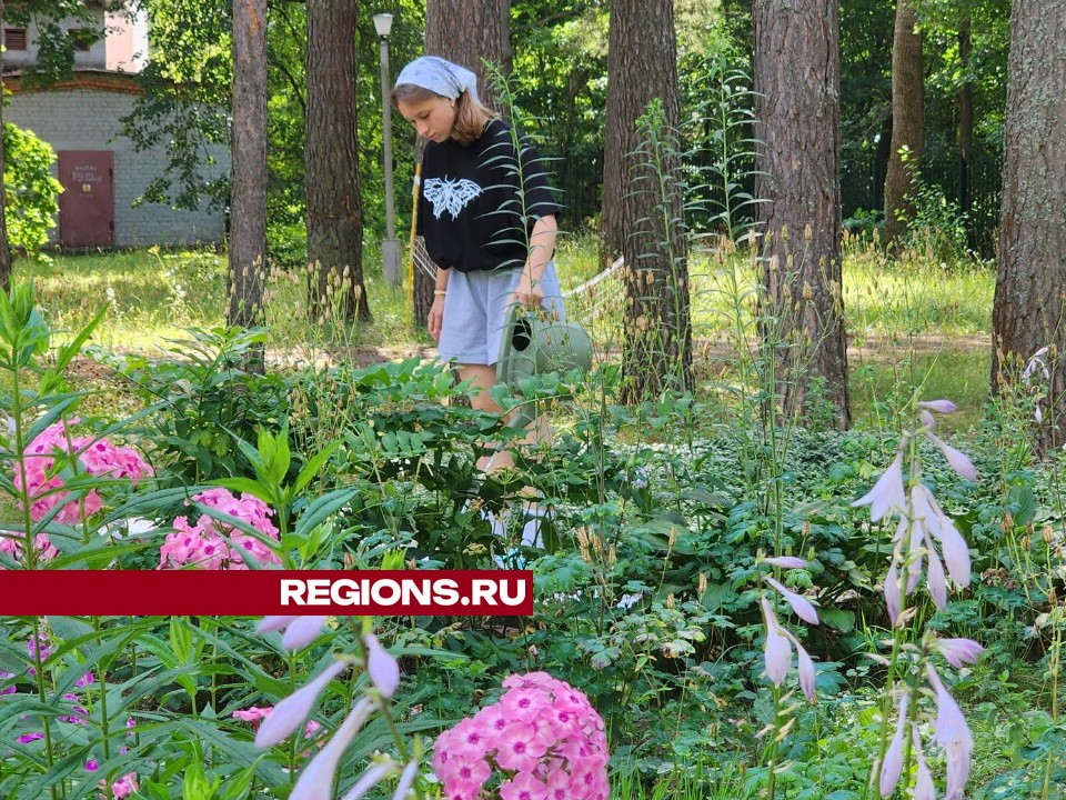 В Протвино подростки ухаживают за клумбами в реабилитационном учреждении