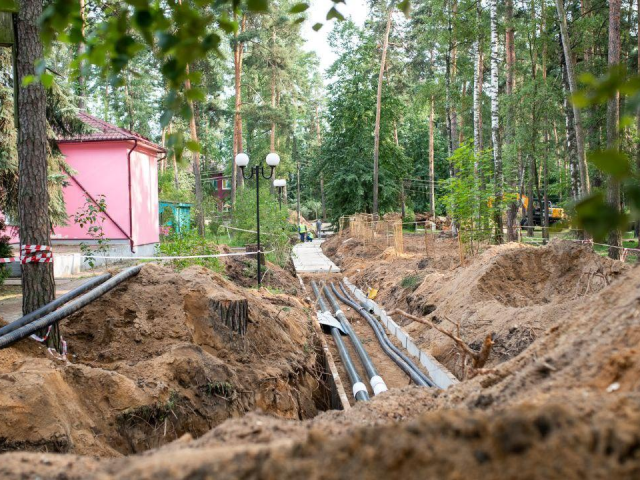 В детском санатории в поселке Малаховка идет капитальный ремонт теплосетей