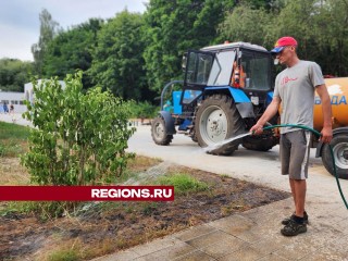 Коммунальные службы ежедневно орошают клумбы и газоны в Протвино