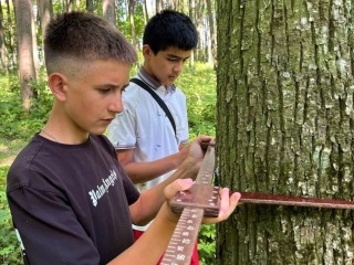 В парке Можайского округа юных лесничих научили определять возраст деревьев
