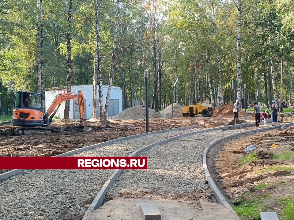 В Центральном парке Лобни обустраивают велодорожки