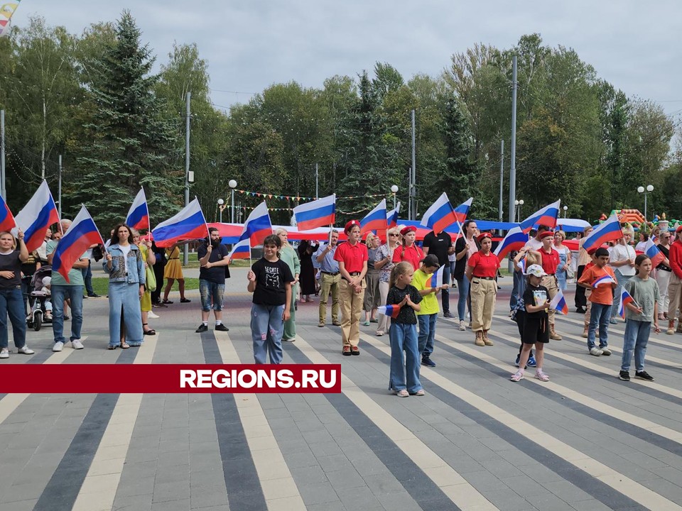 На праздник в городской парк каширяне пришли с триколором