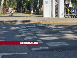 В Пушкино напротив Центрального городского парка установили нового «лежачего полицейского»