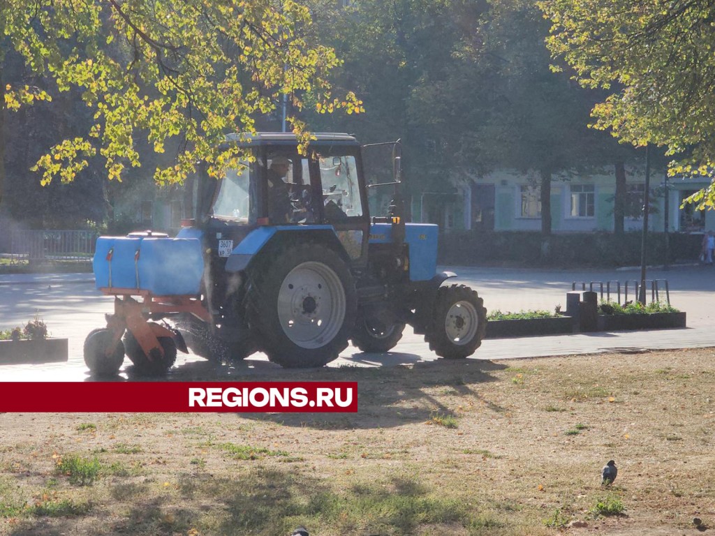 Как летом: влажную уборку центральных улиц проводят каждое утро в Ступине