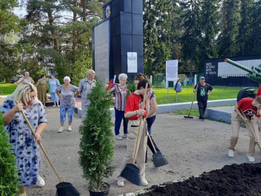 В поселке Вербилки на Аллее Героев высадили 15 туй