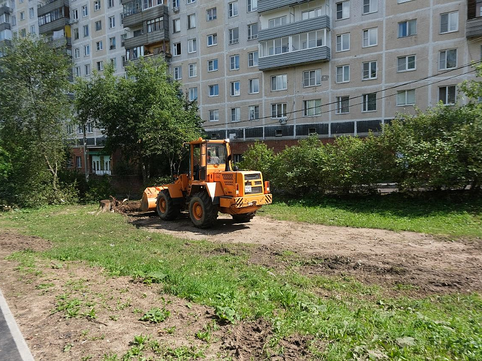 В Пущине идет подготовка к установке новой детской площадки