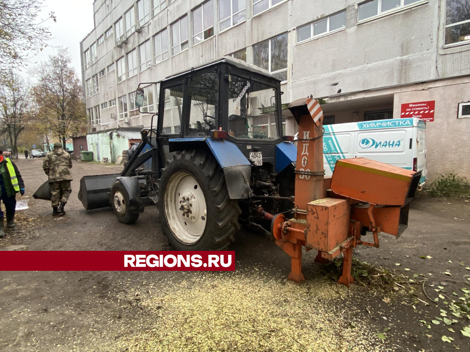 На улице Босова утилизировали спиленные ветки