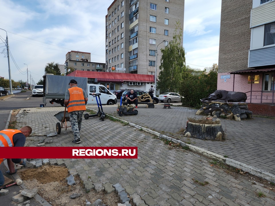 Бронзового медведя на улице Весенней в Серпухове привели в порядок по просьбе жителей