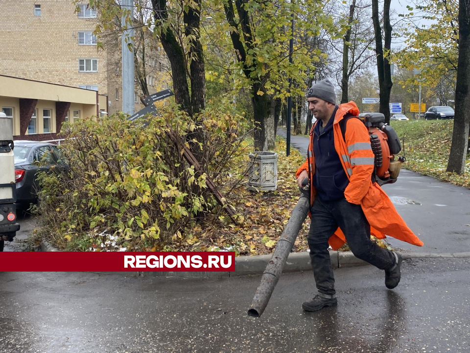 Дорожки во дворах на Советской улице расчистили от опавшей листвы