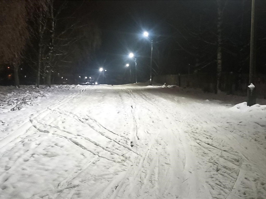 На лыжной трассе в Волоколамском городском парке восстановили освещение