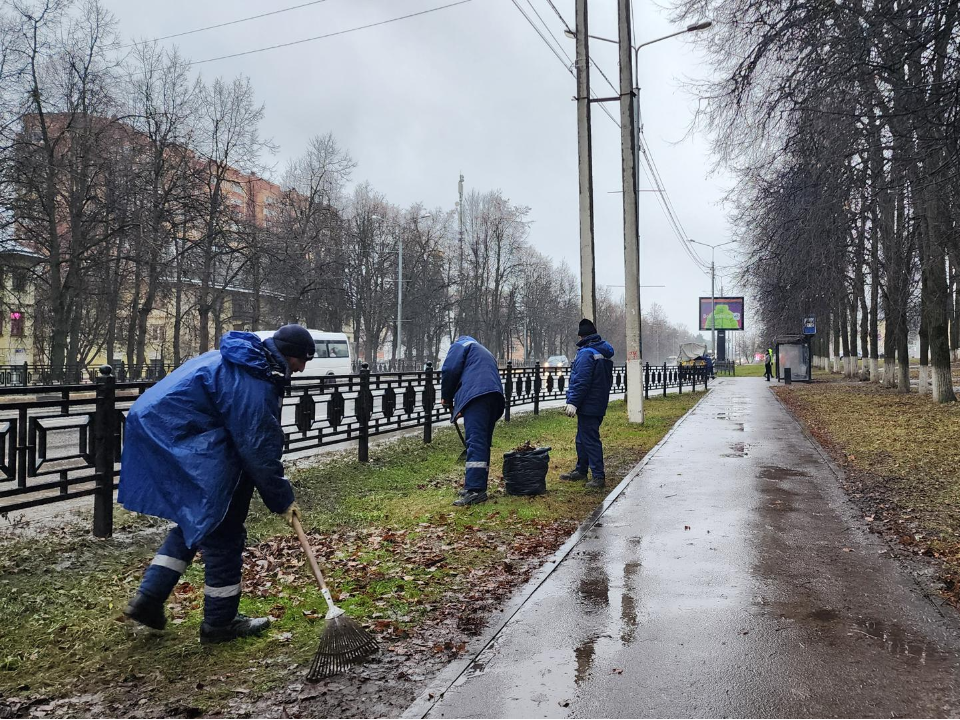 Коммунальщики завершили уборку опавшей листвы в Центральном