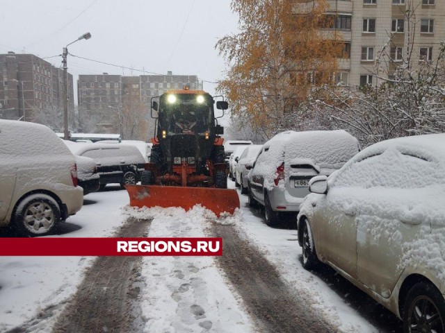 Десятки единиц техники и сотни дворников очищают Лобню от снега