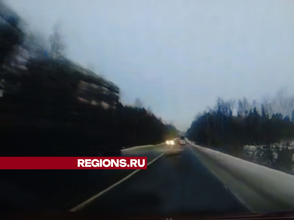 Автомобилист чудом увернулся от бревна на дороге под Егорьевском