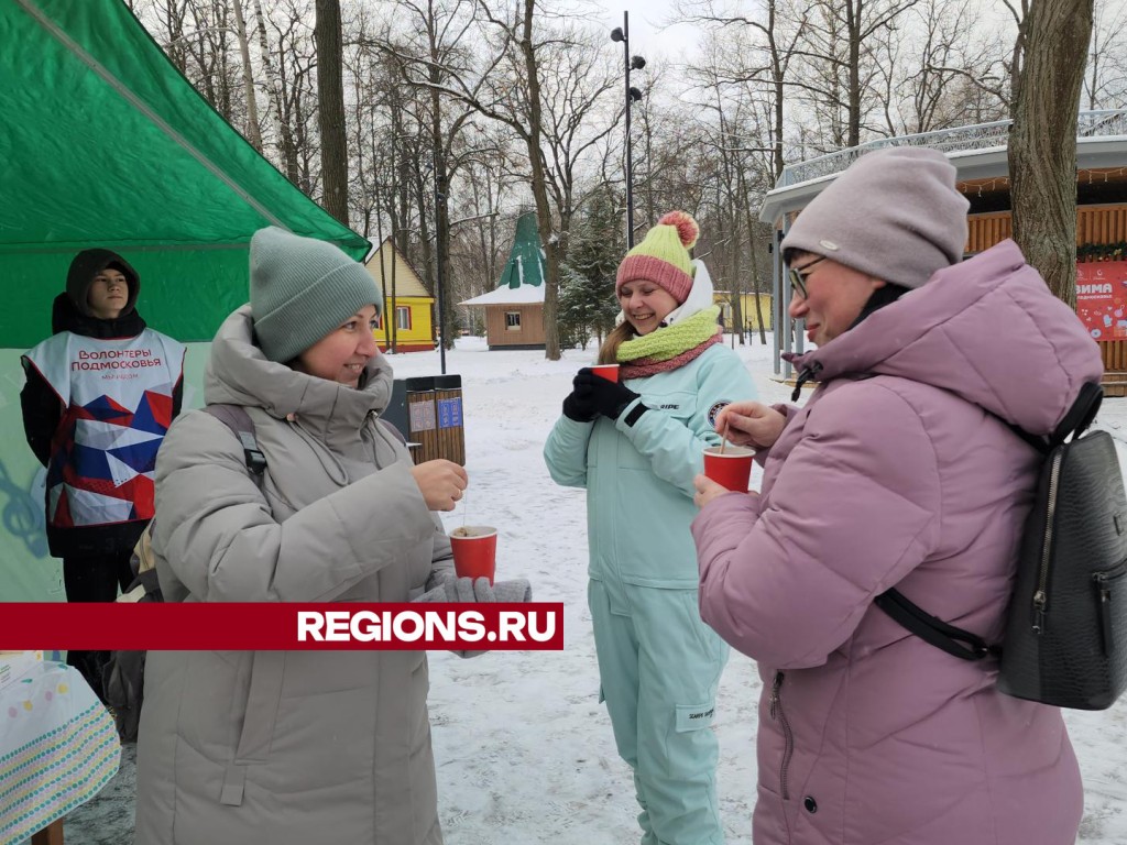 Чай из самовара и баранки согревают посетителей ступинского парка