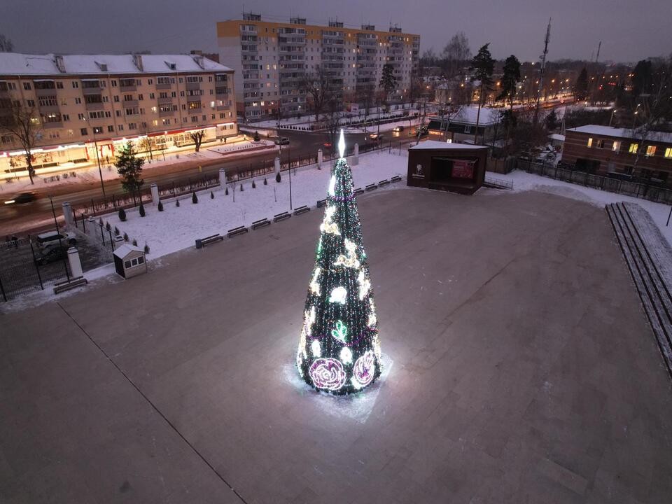 Новогоднюю елку в Ликино-Дулеве украсили золотые олени