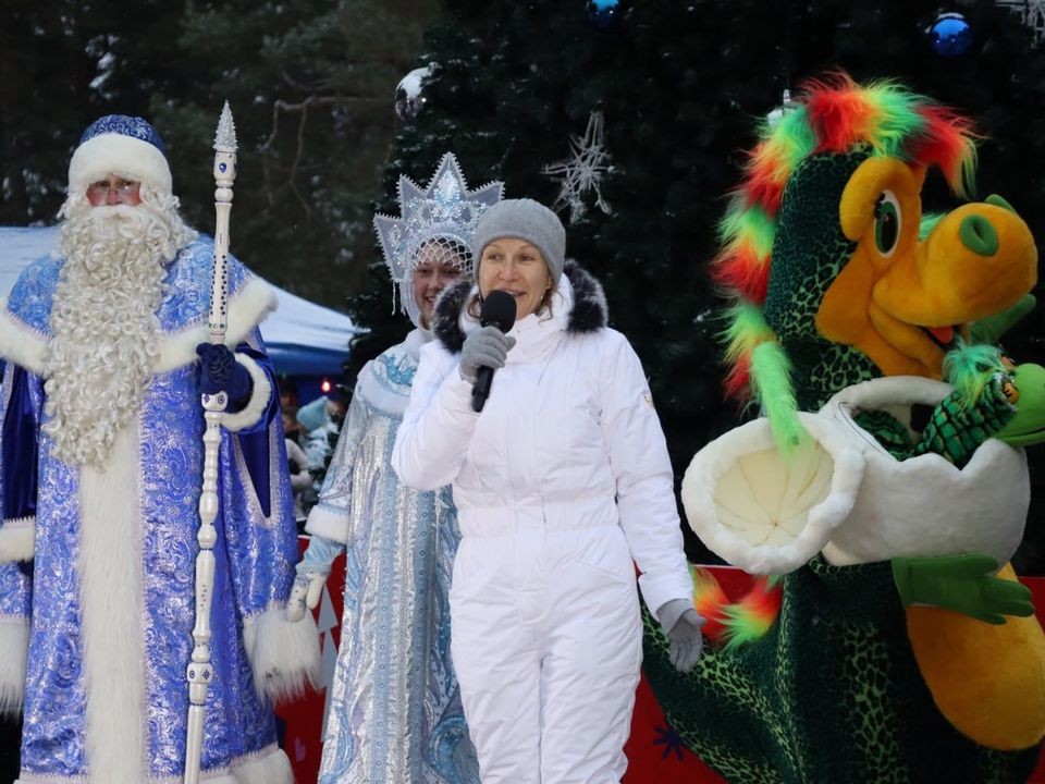 Огни зажгли на новогодней елке в Озерах