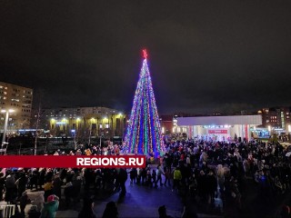 Новогоднюю елку в Лобне зажгли Дед Мороз и Снегурочка