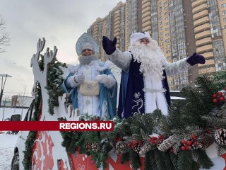 Дед Мороз и Снегурочка прокатились на санях по Одинцову