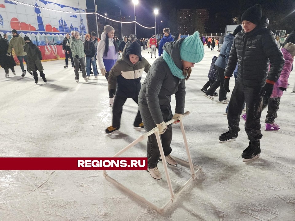 Каток в парке Питомник работает даже в оттепель